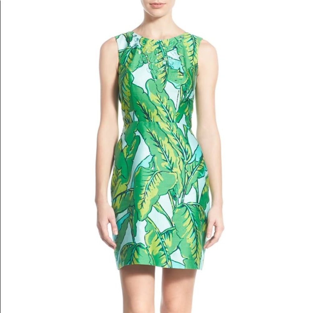 Vineyard Vines Green Banana Leaf Sheath Dress